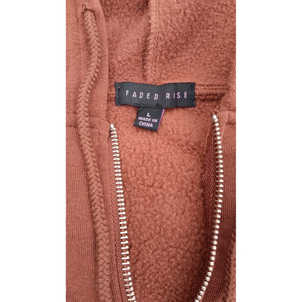 Faded Rise Mushroom Graphic Zip Hoodie Brown Have A Nice Trip Festival Boho Y2K - Picture 4 of 8